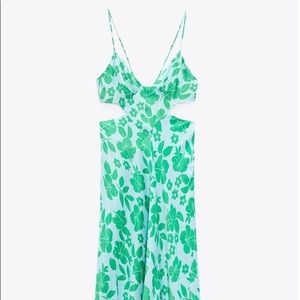 ZARA Satin Effect Cut Out Dress size L